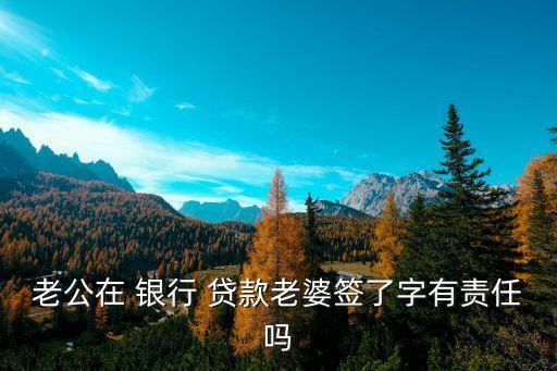 老公在 銀行 貸款老婆簽了字有責任嗎