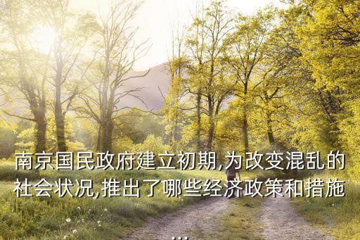 南京國民政府建立初期,為改變混亂的社會狀況,推出了哪些經(jīng)濟(jì)政策和措施...