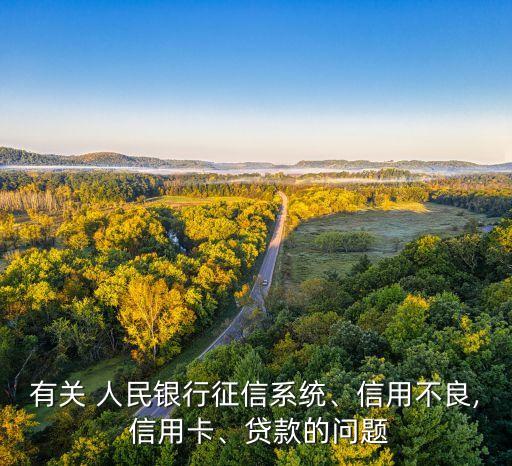 有關(guān) 人民銀行征信系統(tǒng)、信用不良, 信用卡、貸款的問題