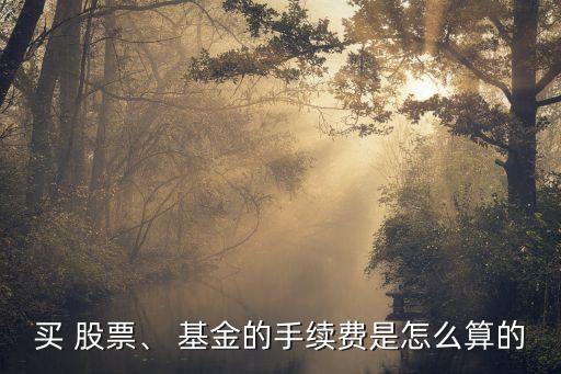 買 股票、 基金的手續(xù)費(fèi)是怎么算的