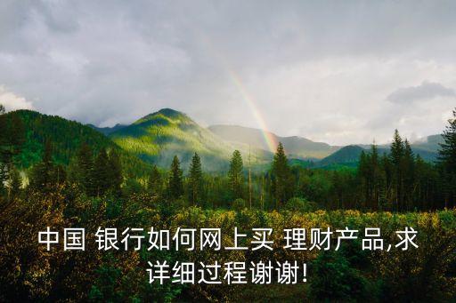 中國 銀行如何網上買 理財產品,求詳細過程謝謝!