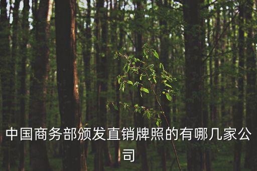 中國商務部頒發(fā)直銷牌照的有哪幾家公司