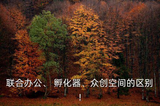 聯(lián)合辦公、 孵化器、眾創(chuàng)空間的區(qū)別!