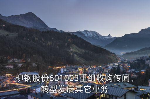 柳鋼股份601003重組收購傳聞、轉(zhuǎn)型發(fā)展其它業(yè)務(wù)