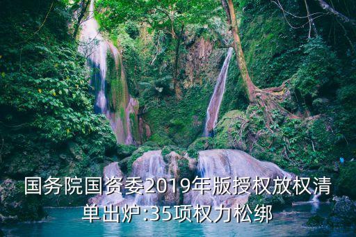 國務院國資委2019年版授權(quán)放權(quán)清單出爐:35項權(quán)力松綁