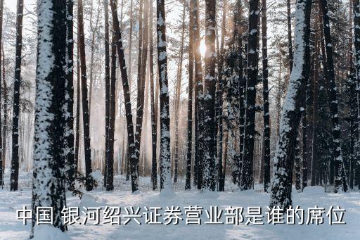中國 銀河紹興證券營(yíng)業(yè)部是誰的席位