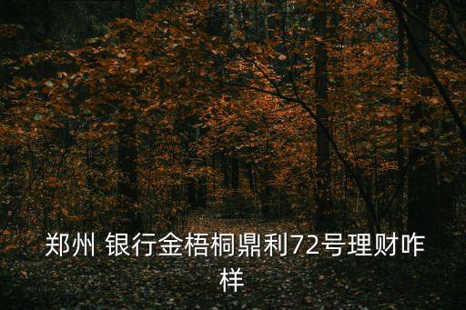  鄭州 銀行金梧桐鼎利72號(hào)理財(cái)咋樣
