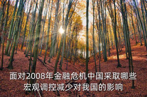 面對2008年金融危機中國采取哪些宏觀調(diào)控減少對我國的影響
