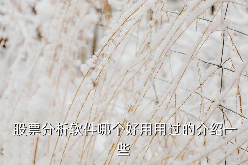  股票分析軟件哪個(gè)好用用過(guò)的介紹一些