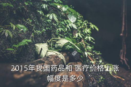 2015年我國藥品和 醫(yī)療價格上漲幅度是多少