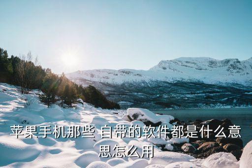 蘋(píng)果手機(jī)那些 自帶的軟件都是什么意思怎么用