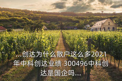 ...創(chuàng)達(dá)為什么散戶(hù)這么多2021年中科創(chuàng)達(dá)業(yè)績(jī) 300496中科創(chuàng)達(dá)是國(guó)企嗎...