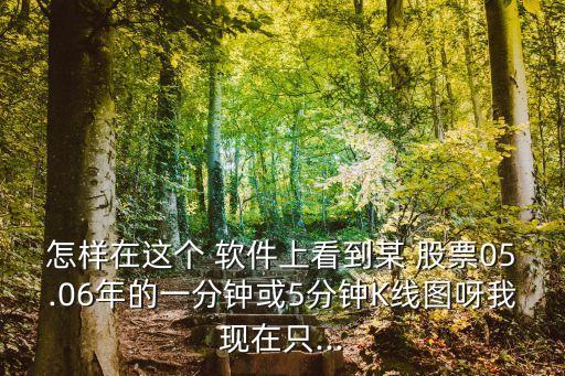 怎樣在這個 軟件上看到某 股票05.06年的一分鐘或5分鐘K線圖呀我現在只...