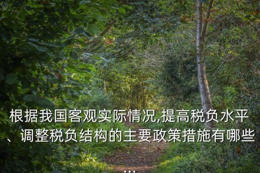 根據(jù)我國客觀實際情況,提高稅負水平、調整稅負結構的主要政策措施有哪些...
