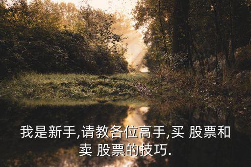 我是新手,請(qǐng)教各位高手,買(mǎi) 股票和賣(mài) 股票的技巧.