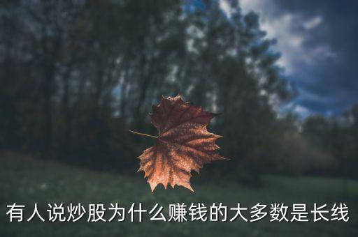 有人說炒股為什么賺錢的大多數(shù)是長(zhǎng)線