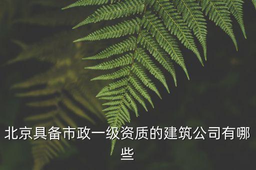北京具備市政一級資質(zhì)的建筑公司有哪些