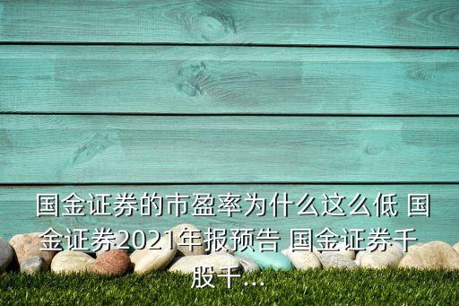  國(guó)金證券的市盈率為什么這么低 國(guó)金證券2021年報(bào)預(yù)告 國(guó)金證券千股千...