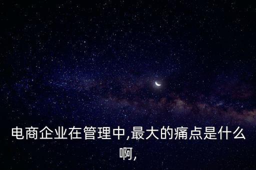 電商企業(yè)在管理中,最大的痛點(diǎn)是什么啊,