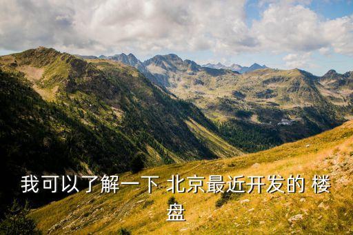 我可以了解一下 北京最近開發(fā)的 樓盤