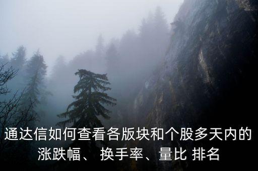 通達(dá)信如何查看各版塊和個(gè)股多天內(nèi)的漲跌幅、 換手率、量比 排名