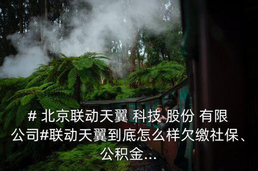 # 北京聯(lián)動(dòng)天翼 科技 股份 有限公司#聯(lián)動(dòng)天翼到底怎么樣欠繳社保、公積金...