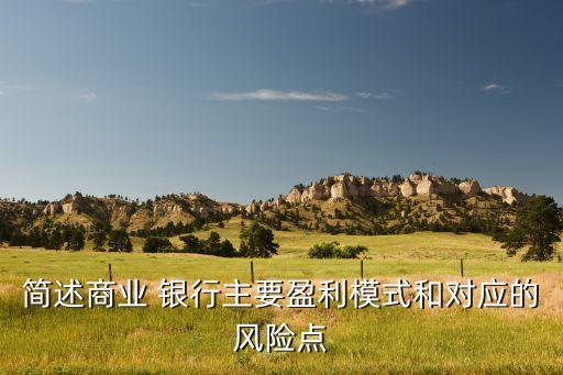 簡述商業(yè) 銀行主要盈利模式和對應(yīng)的風險點