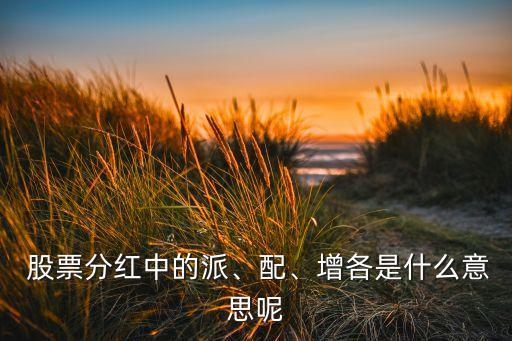  股票分紅中的派、配、增各是什么意思呢
