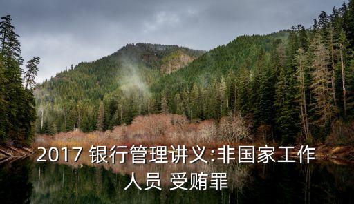 2017 銀行管理講義:非國(guó)家工作人員 受賄罪