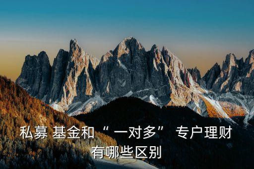 私募 基金和“ 一對(duì)多” 專(zhuān)戶理財(cái)有哪些區(qū)別