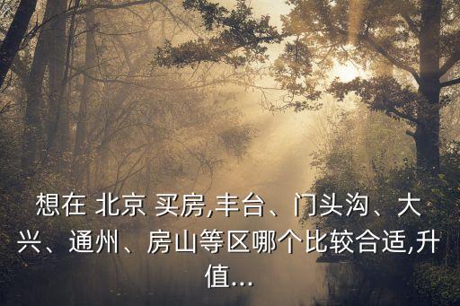 想在 北京 買房,豐臺、門頭溝、大興、通州、房山等區(qū)哪個比較合適,升值...