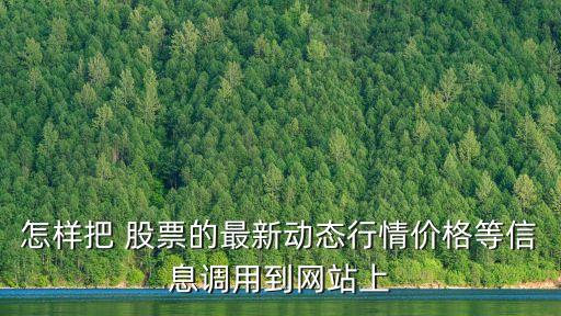 怎樣把 股票的最新動態(tài)行情價格等信息調(diào)用到網(wǎng)站上