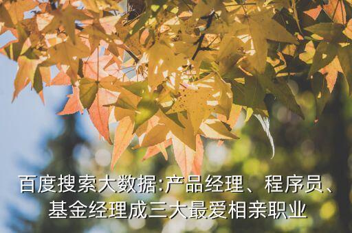 百度搜索大數(shù)據(jù):產(chǎn)品經(jīng)理、程序員、 基金經(jīng)理成三大最?lèi)?ài)相親職業(yè)