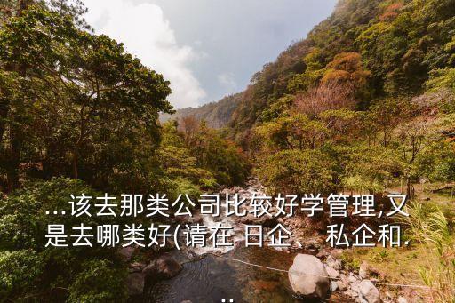 ...該去那類公司比較好學(xué)管理,又是去哪類好(請(qǐng)?jiān)?日企、 私企和...