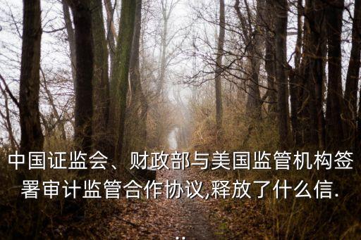 中國證監(jiān)會、財政部與美國監(jiān)管機構(gòu)簽署審計監(jiān)管合作協(xié)議,釋放了什么信...