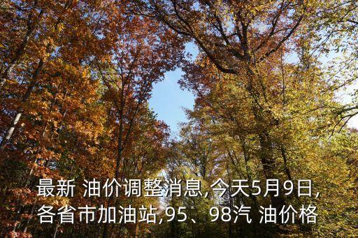 最新 油價調整消息,今天5月9日,各省市加油站,95、98汽 油價格