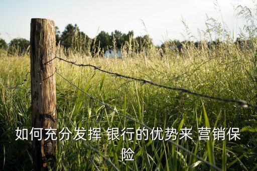 如何充分發(fā)揮 銀行的優(yōu)勢(shì)來(lái) 營(yíng)銷(xiāo)保險(xiǎn)
