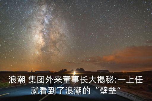 浪潮 集團(tuán)外來(lái)董事長(zhǎng)大揭秘:一上任就看到了浪潮的“壁壘”
