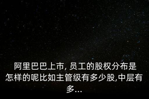  阿里巴巴上市, 員工的股權分布是怎樣的呢比如主管級有多少股,中層有多...