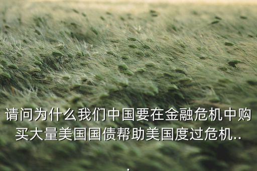 請(qǐng)問為什么我們中國(guó)要在金融危機(jī)中購(gòu)買大量美國(guó)國(guó)債幫助美國(guó)度過(guò)危機(jī)...