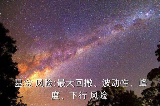  基金 風(fēng)險:最大回撤、波動性、峰度、下行 風(fēng)險