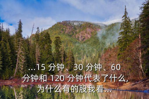 ...15 分鐘、30 分鐘、60 分鐘和 120 分鐘代表了什么,為什么有的股我看...