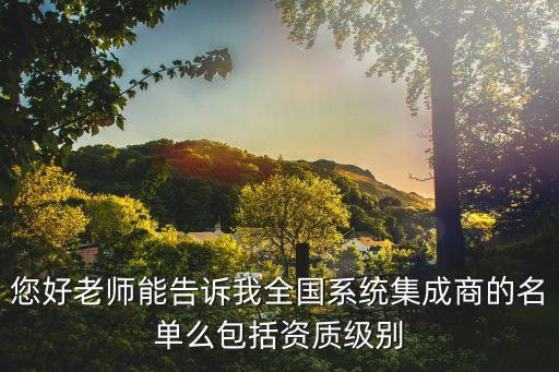 您好老師能告訴我全國系統(tǒng)集成商的名單么包括資質級別