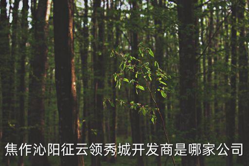 焦作沁陽(yáng)征云領(lǐng)秀城開發(fā)商是哪家公司