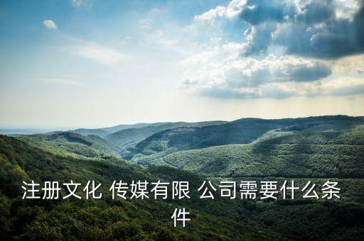 注冊文化 傳媒有限 公司需要什么條件