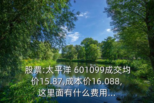  股票:太平洋 601099成交均價(jià)15.87,成本價(jià)16.088,這里面有什么費(fèi)用...