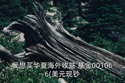 我想買(mǎi)華夏海外收益 基金001066(美元現(xiàn)鈔