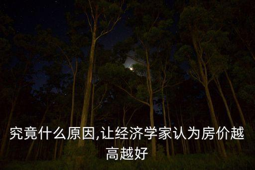 究竟什么原因,讓經(jīng)濟(jì)學(xué)家認(rèn)為房價(jià)越高越好