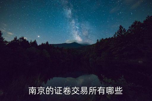 南京的證卷交易所有哪些