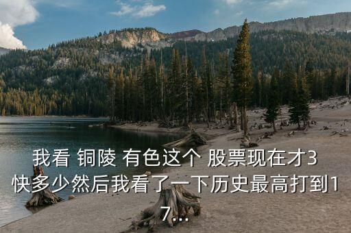 我看 銅陵 有色這個 股票現在才3快多少然后我看了一下歷史最高打到17...